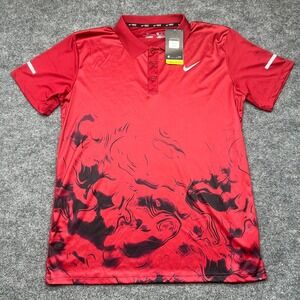 Nike Hypercool Fade Polo Shirt Geometric 2XL (Actual L) Red Rare & Hard to Find*